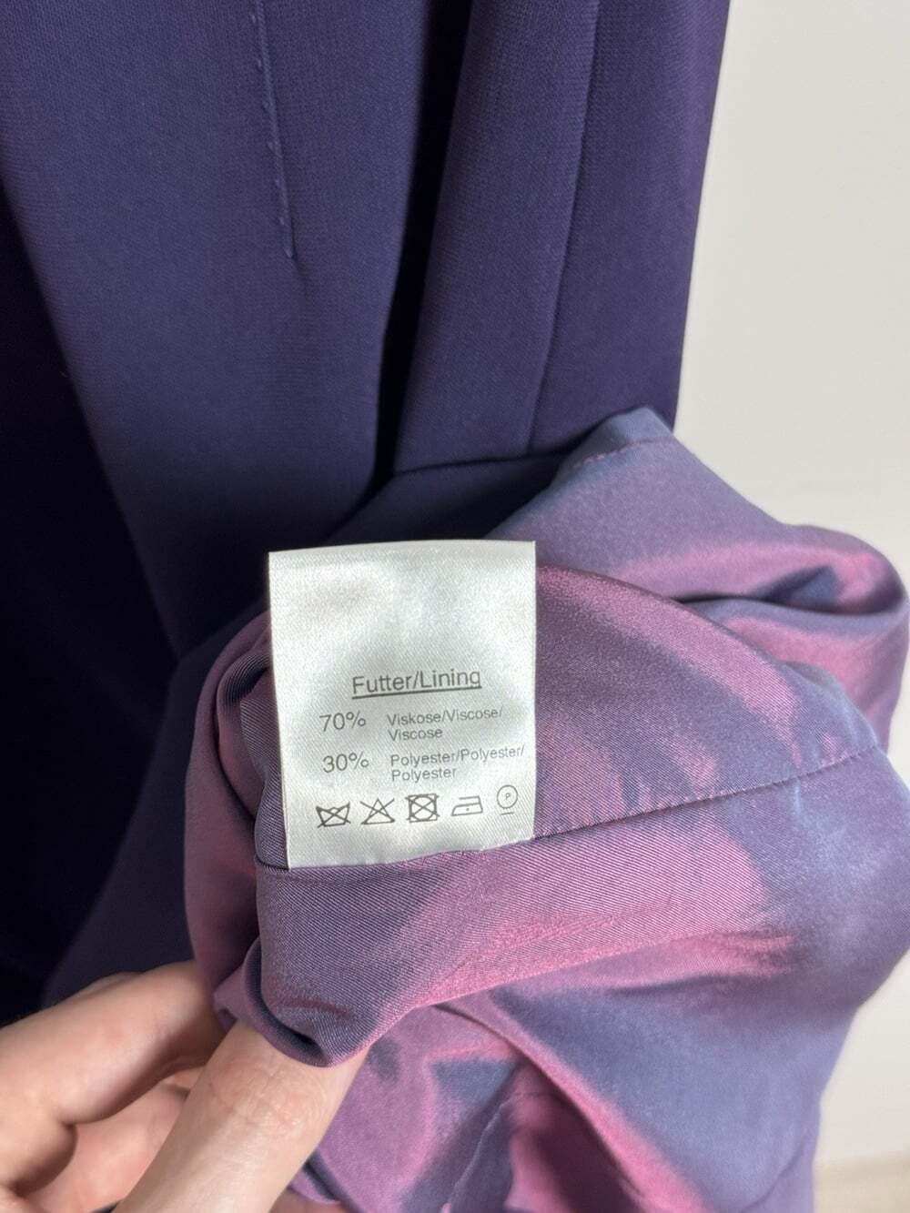 Talbot Runhof Purple Solid Sheath Crew Neck 3/4 Sleeve Zip Dress Size 10 - Picture 10 of 10